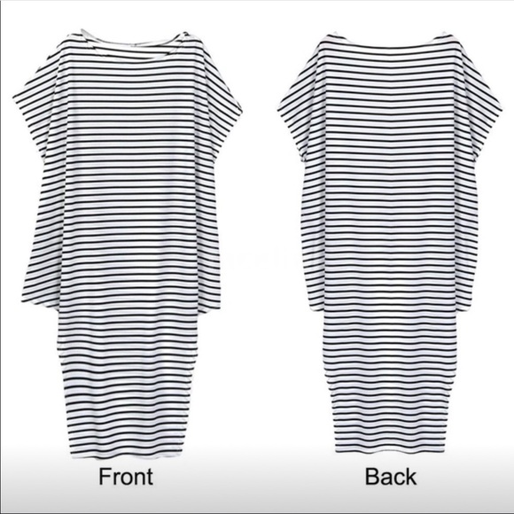 Super Sexy Black&White Striped Slouchy Maxi Dress - Picture 6 of 15